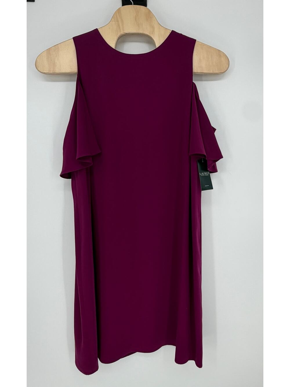 Lauren Ralph Lauren Womens Cold Shoulder Shift Dress 22W Berry Jam NWT MSRP $155